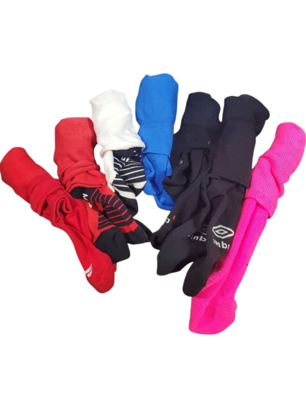 7 pairs soccer socks size Medium (men's 6-8/women's 7.5-9.5 shoe), like new